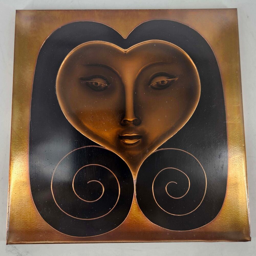 Vintage Zodiac Virgo Copper Enamel Cloisonesque Art By Donald J Handel